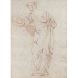 André LEBRUN (1737-1811) Étude de femme à l’antique Sanguine Sanguine 18 x 13?cm - 7 11/16 X 5 1/8