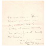 Guillaume APOLLINAIRE. 1880-1918. Écrivain poète. L.A.S. à Carlos Larronde. (Paris, mars?1918). 1