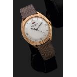 JAEGER LECOULTRE RéSERVE DE MARCHE ANNéES 50 Montre bracelet en or rose avec boîtier rond et réserve