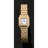 CARTIER MINI PANTHèRE VERS 1994 Montre bracelet de dame en or jaune avec boîtier carré. Cadran