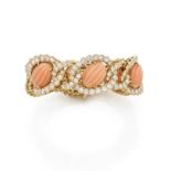 VAN CLEEF & ARPELS ANNEES 1970A coral, diamond and gold bracelet by VAN CLEEF & ARPELS, circa 1970.