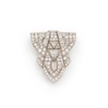 An Art Deco diamond and platinum clip.