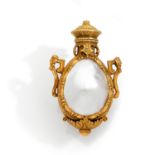 A gold perfume bottle, circa 1840-1850.