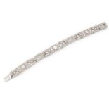 An Art Deco diamond and platinum bracelet.