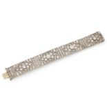 An Art Deco diamond and platinum bracelet.