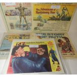 LOBBY CARDS - THE COLOSSUS OF RHODES 1961 full set of eight; THE ADVENTURES OF HUCKLEBERRY FINN 1960