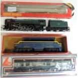 HORNBY - BR Standard Class 7P6F "Britannia" no.70000 in box; a boxed Lima coach and a Triang