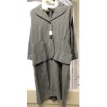 A Linda Leigh ladies dress, grey with cord detail and spangled decoration to collar and waist