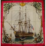 HERMES - a silk scarf L'Ocean designed by Ledoux, no box ++good