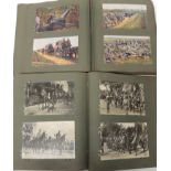 Two early 20th Century albums containing postcards glued to the pages - a good selection of WW1