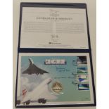 CONCORDE - Farewell To Concorde signed silver coin cover in original file and with certificate