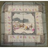 HERMES - a silk scarf Plaisirs au Froid, no box ++very slight storage marks to central panel