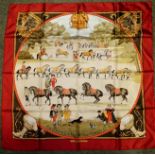 HERMES - a silk scarf Presentation de Chevaux designed by Ledoux, no box ++good