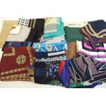 A group of "named" silk scarves, includes Richel, Chanel, Celine, Christian Dior, Richard Allan