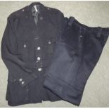 A Hertfordshire Fire Brigade Reefer Jacket with original white metal buttons together with a pair of