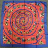 HERMES - silk scarf Carrosserie designed by Ledoux, no box ++good