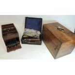 An electro-magnetic machine in walnut case together with some accessories; a quantity of other