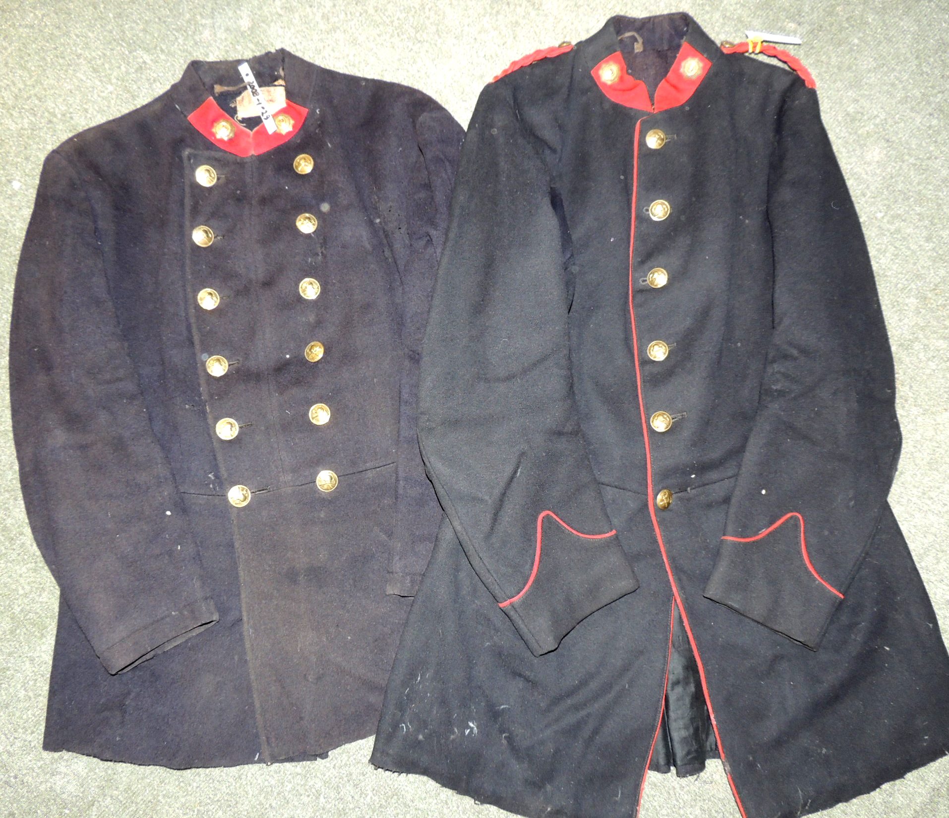 An early 20th Century Firemans Tunic with original brass National Fire Brigade Association buttons