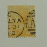 MALTA - 1863 1/2 orange v fine dated SG12, c £120