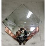 An Art Deco wall mirror with etched decoration