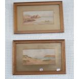 A pair of watercolours of Coastal Scenes by C.W Rowe