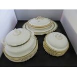 Royal Doulton Clarendon pattern part dinner service with gilt decoration