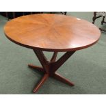 A Kubus, Danish circular teak wood coffee table model 72/80 with makers plaque beneath