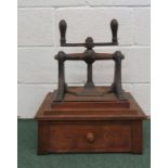 A 19th century mahogany book press, with single drawer to base