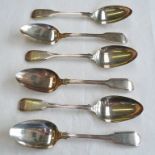 SET OF 6 SILVER DESSERT SPOONS MARKED LONDON 1837