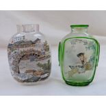 2 CHINESE GLASS INSIDE PAINTED SNUFF BOTTLES