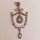 VICTORIAN STYLE DIAMOND AND GEM SET PENDANT