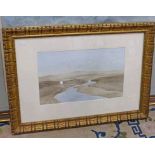 GR WILSON FROM KELL TO CULWORK HILL SIGNED GILT FRAMED WATERCOLOUR 26 X 42CM