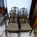 SET OF 6 MAHOGANY CHAIRS WITH 2 CARVERS & 4 HAND CHAIRS