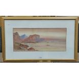 W.H. EARP COASTAL SCENE SIGNED FRAMED WATERCOLOUR 23 X 53 CM