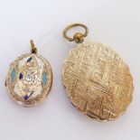 OVAL ENAMELLED LOCKET AND LARGE OVAL LOCKET