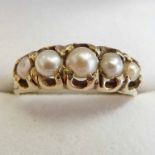 CULTURED PEARL RING IN SCROLL SETTING