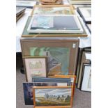 SELECTION OF FRAMED PRINTS AND WATERCOLOURS DEPICTING STREET SCENES, LANDSCAPES ETC