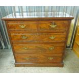 LATE 19TH CENTURY MAHOGANY CHEST OF 2 SHORT OVER 3 LONG DRAWERS ON BRACKET SUPPORTS