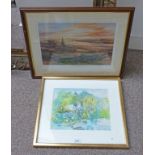 THE MILL POND ROBIN MACKERTICH FRAMED WATERCOLOUR AND A VISION OF THE MITHER KIRK SIGNED AULD 1998