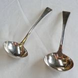 2 SILVER SAUCE LADLES MARKED LONDON 1806