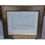 FRAMED WATERCOLOUR OF COUNTRY SCENE AND FRAMED CRAYON DRAWING CAIS MOVEL SIGNED G. R WILSON