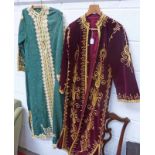 2 X EASTERN DRESSING GOWNS, GREEN & MAROON