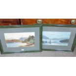 2 FRAMED WATERCOLOURS OF HIGHLAND LOCH SCENES