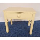 PAIR 20TH CENTURY BEDSIDE TABLES WITH DRAWER & SQUARE SUPPORTS
