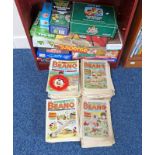 SELECTION OF BEANO COMICS FROM THE 1980S & 90S TOGETHER WITH VARIOUS BOARD GAMES INCLUDING A