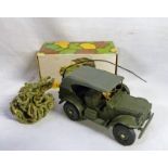 FRENCH DINKY TOYS 810 - MILITARY COMMAND CAR. BOXED WITH NET AND TRANSFER