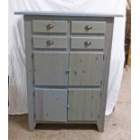 21ST CENTURY PINE PAINTED CABINET OF 4 DRAWERS OVER PANEL DOORS