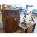 19TH CENTURY MAHOGANY CORNER CABINET, 19TH CENTURY MAHOGANY OCTAGONAL TOPPED TABLE & MAHOGANY STAND