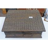 19TH CENTURY CARVED HARDWOOD WRITING SLOPE