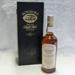 1 BOTTLE BOWMORE 21 YEAR OLD SINGLE MALT WHISKY, 70CL, 43% VOL IN FITTED BOX